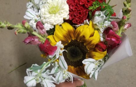 red and yellow flower bouquet