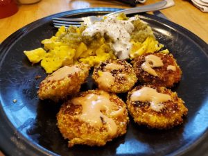 Fried Green Tomatoes Member meal on a plate
