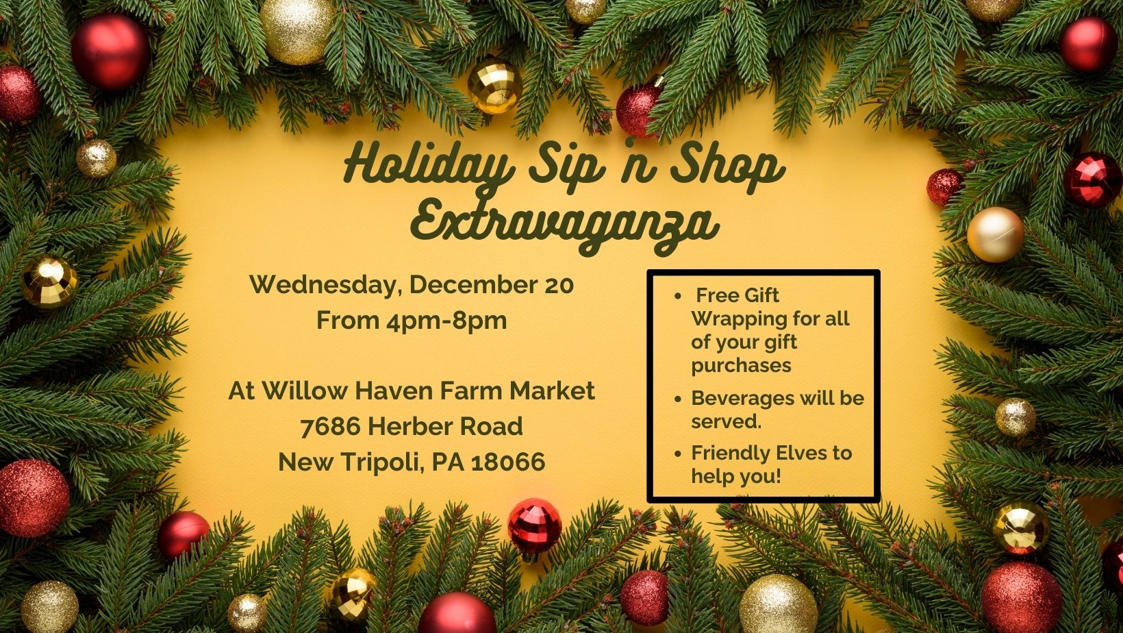 shop at the farm store this Wednesday