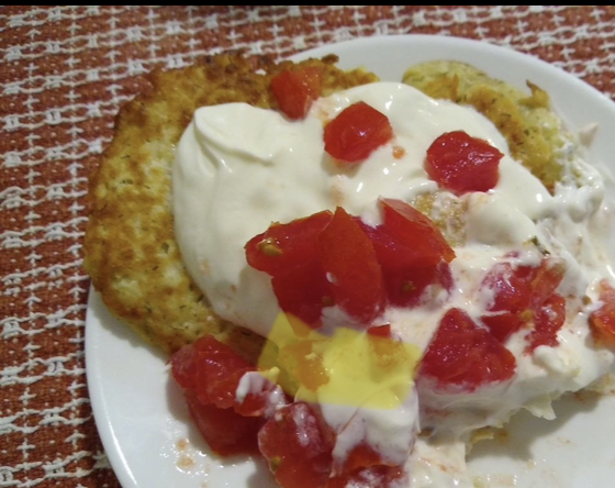 member meal fritters with yogurt tomatoes