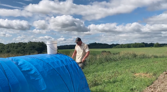 Watch our pastured chicken raised in the field video on YouTube pulling pastured chicken shelter through the organic vegetable fields at Willow Haven farm