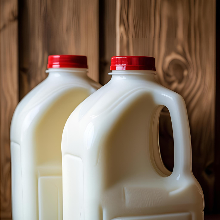 two gallons grass fed milk